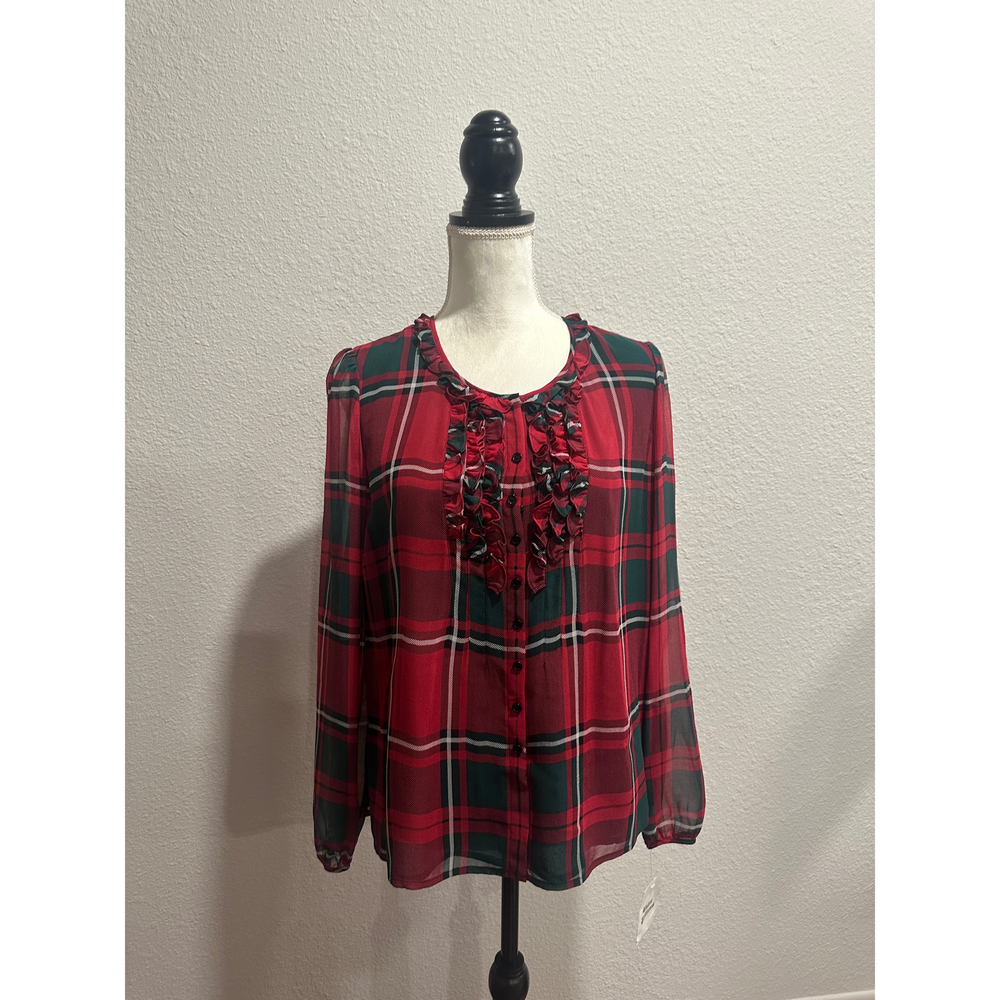 Pendleton Holiday Plaid Blouse in Red